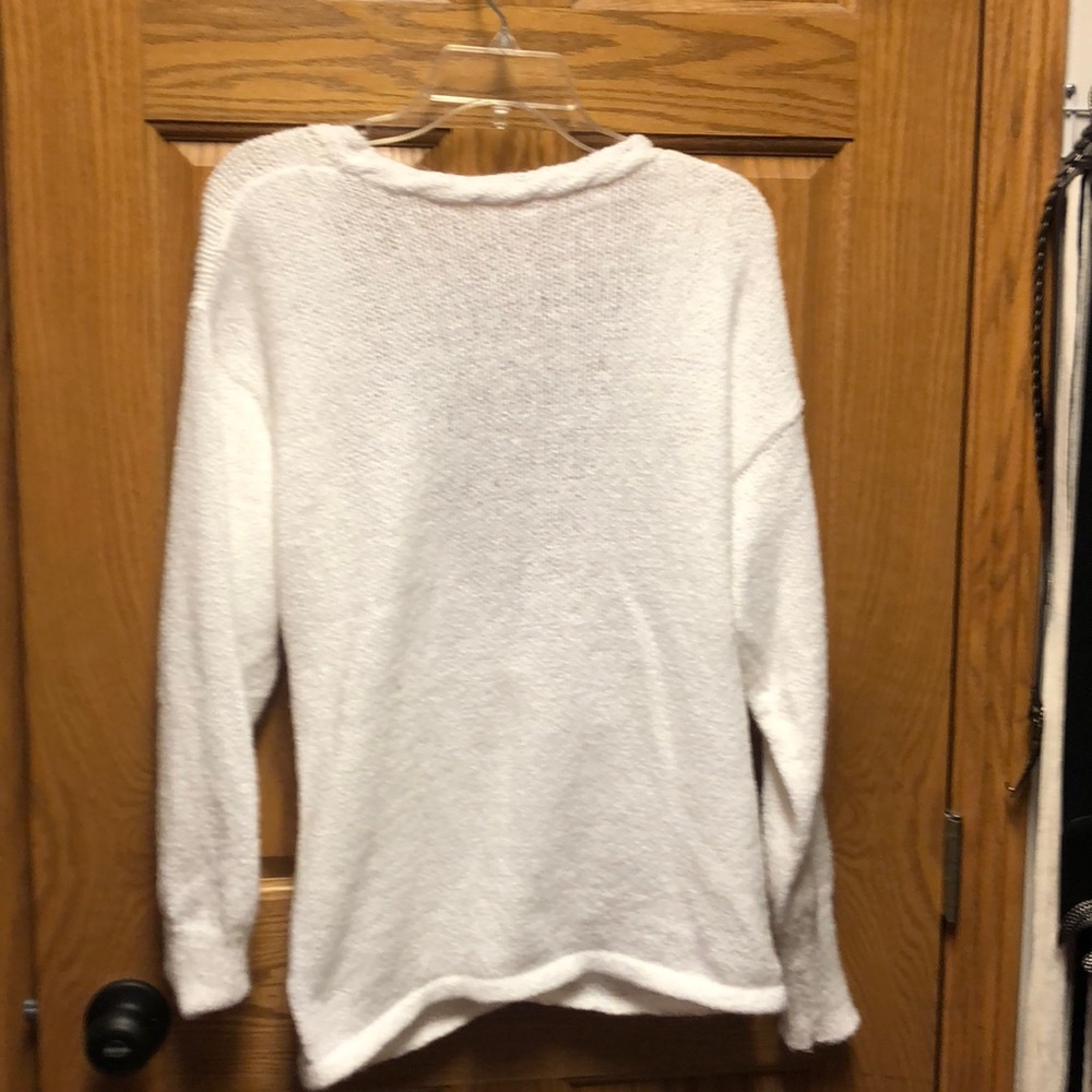 White lose fitting/ open back Soybu size Medium sweater. Never worn.